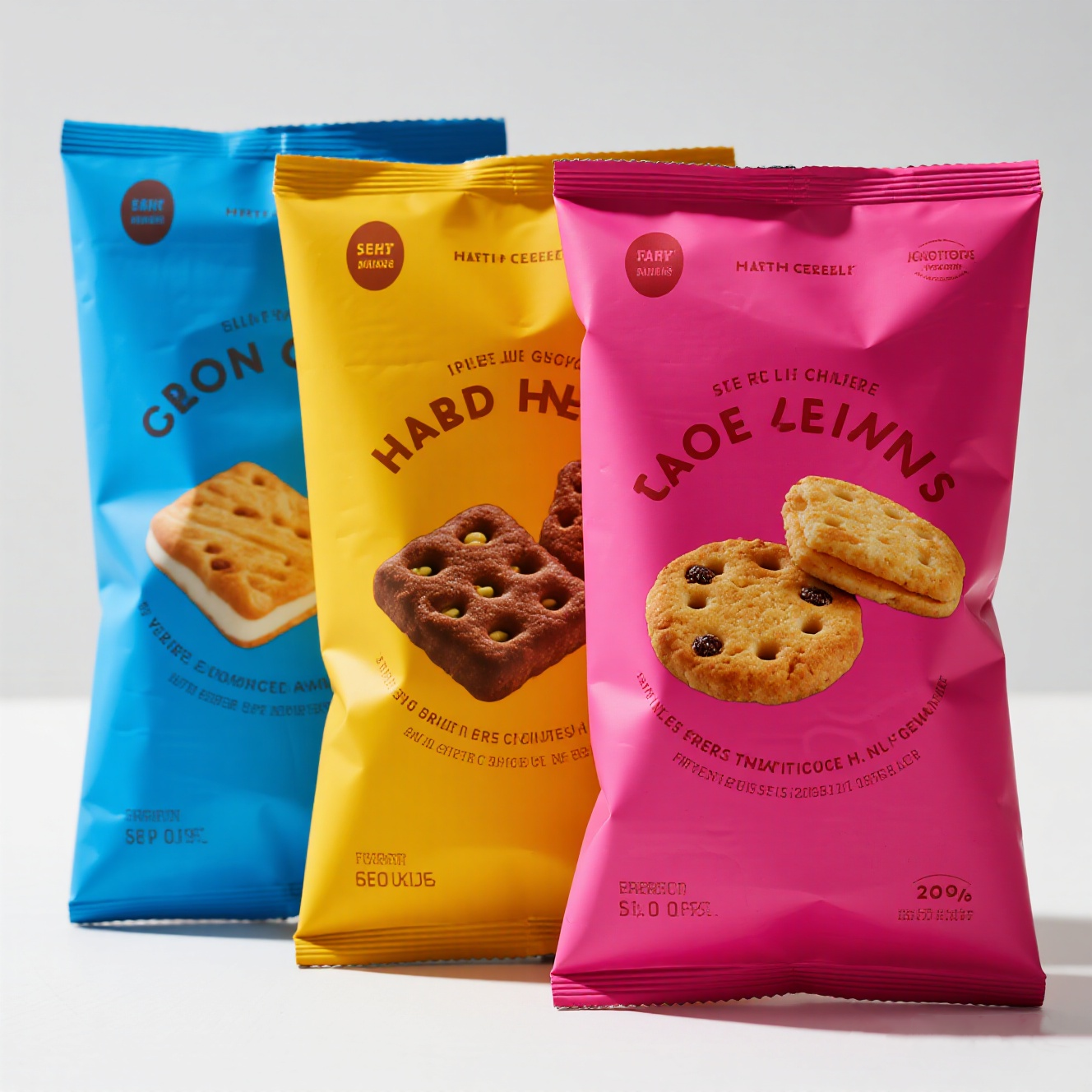 Free Sample Customized Various Color Design Back Side Seal Pouch for Cookie Snack - image 2