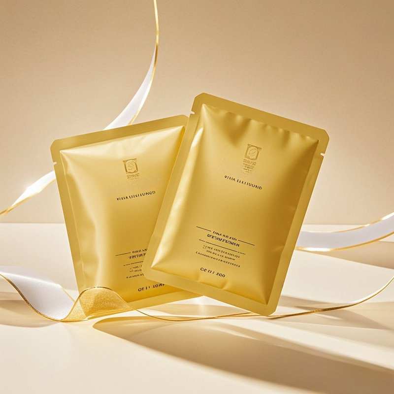 Custom Printed Golden Three Side Seal Without Zipper for Honey Essential Oil - image 5