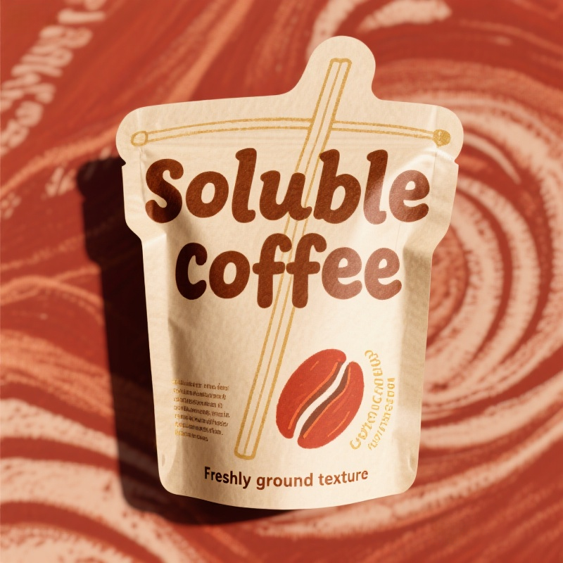 Customized Zipper Top Brown Kraft Paper Die Cut Shaped Pouch for Soluble Coffee - image 7