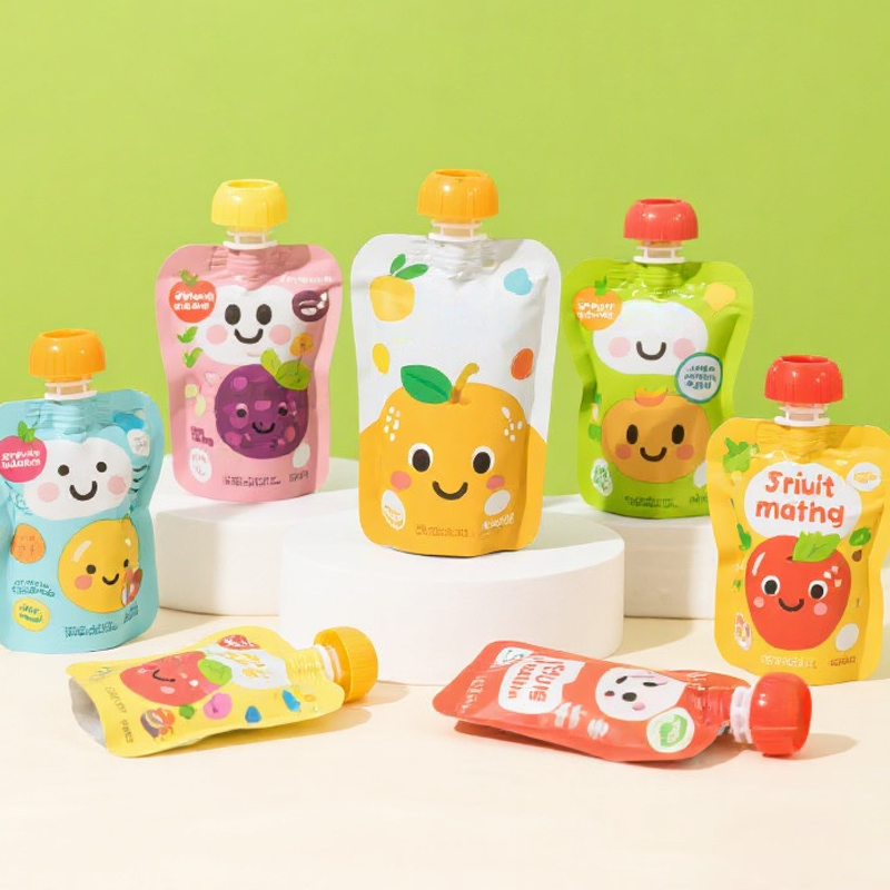 Customized Colorful Baby Food Juice Spout Pouch Bag Stand up Drink Pouch with Spout - image 3