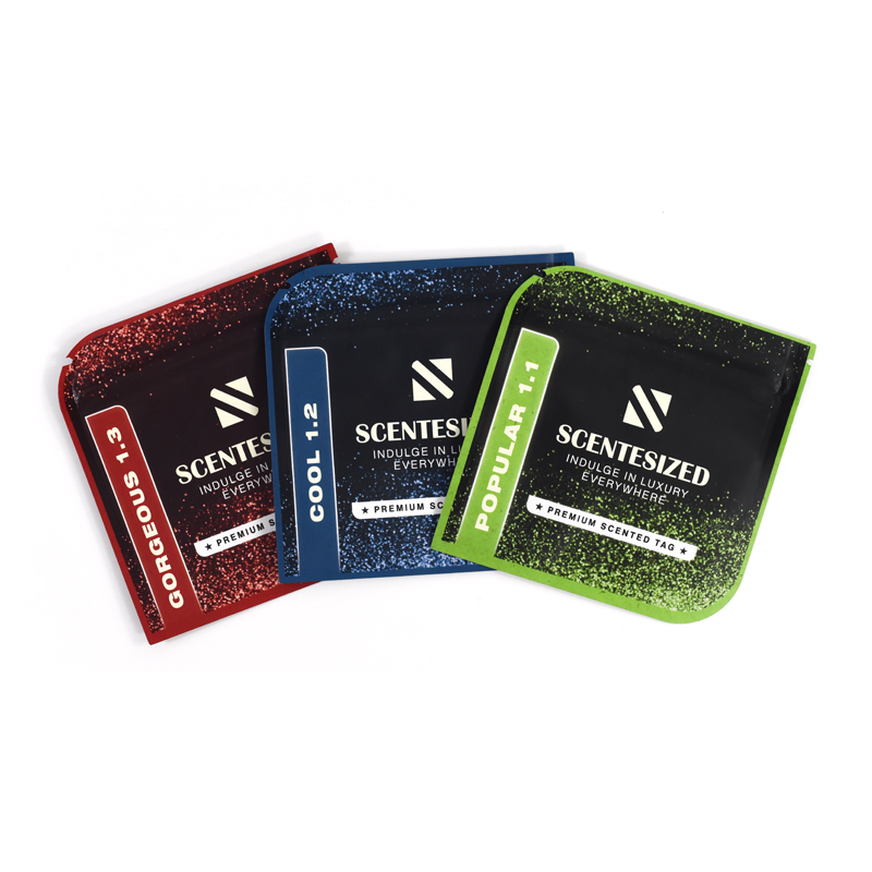 Customized Shpaed Heat Seal Die Cut Shape Bag for Premium Scented Tag