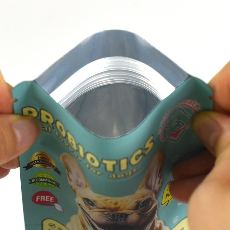 Customized Color Soft Touch Material Stand up Pouch with Double Zipper for Pet Food - image 7