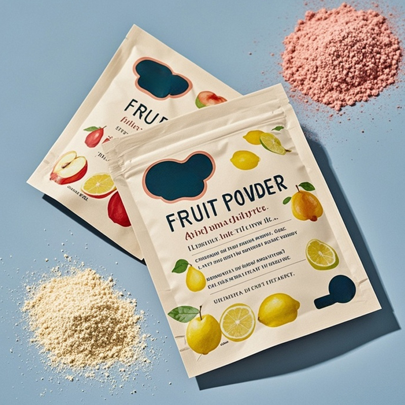 Customized Vibrant Printing Three Side Seal Flat Pouch for Organic Fruit Powder - image 3