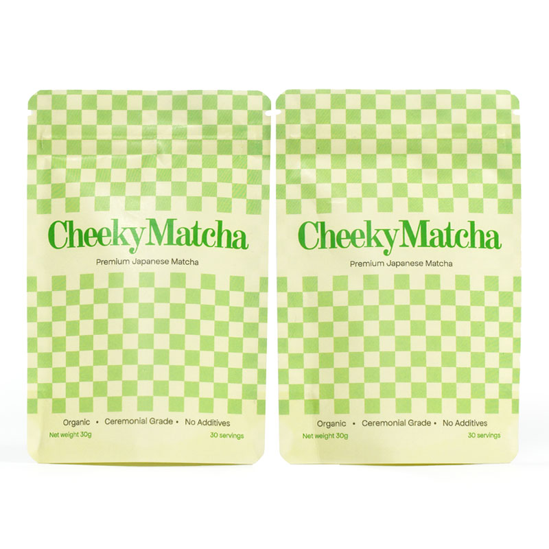 Custom Printed Shading Effect Stand up Pouch with Ziplock for Matcha Powder - image 2