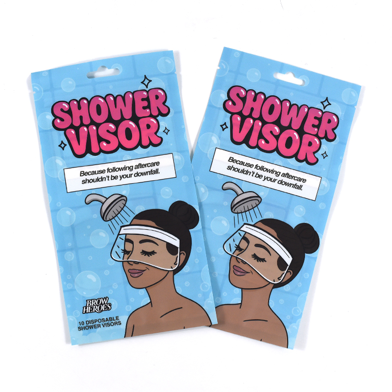 Custom Printed Plastic Bags with Logo Flat Zipper Bag for Shower Visor