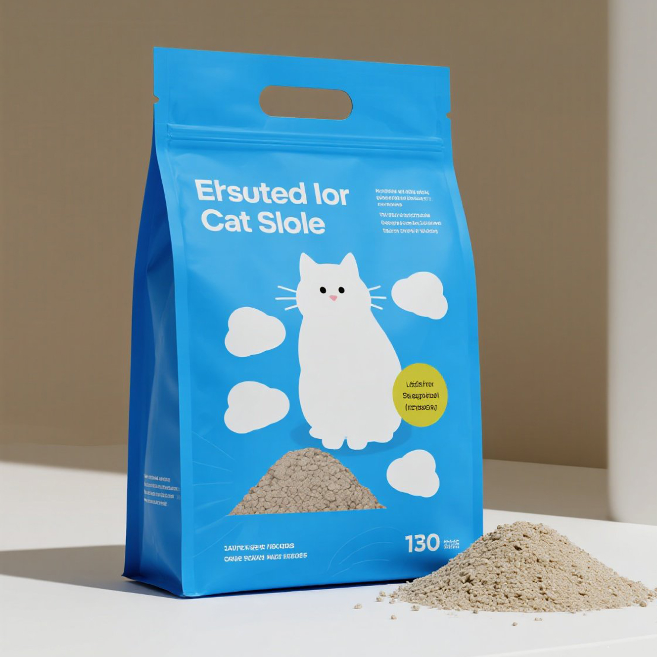 Customized Heavy Duty Flat Bottom Pouch with Hand Length Handle for Cat Litter - image 5