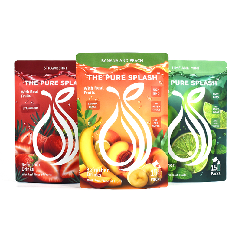 Customized Colorful Clear Printing Stand up Pouch for Fruit Flavor Drink Powder - image 2