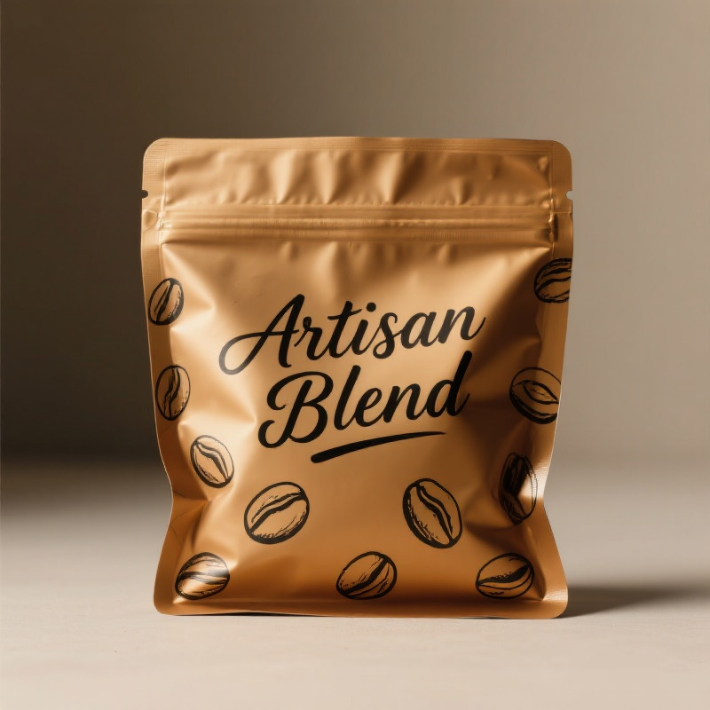 Customized Eco-friendly Kraft Paper Flat Pouch with Reusable Zipper for Coffee - image 5