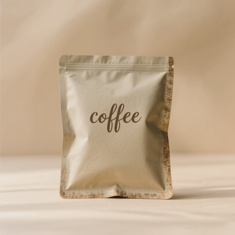 Customized Eco-friendly Kraft Paper Flat Pouch with Reusable Zipper for Coffee