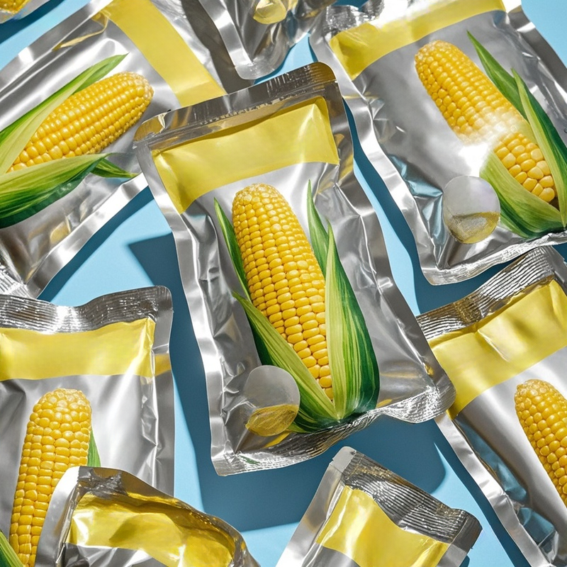 Customized Logo Transparent Vaccum Bag for Corn Vegetable Mylar Bag - image 4