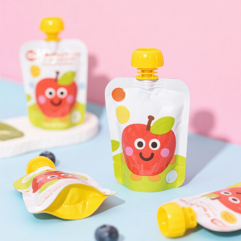 Customized Colorful Baby Food Juice Spout Pouch Bag Stand up Drink Pouch with Spout - image 6