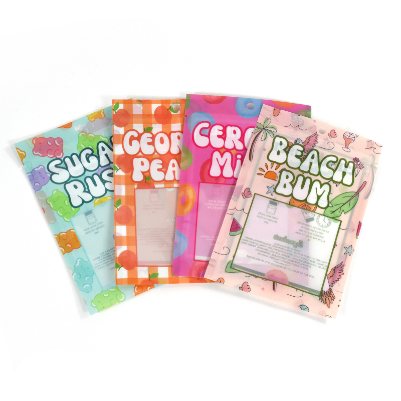 Customized Heat Seal Three Side Sealing Bag with Round Hole for Car Fragrance Bag