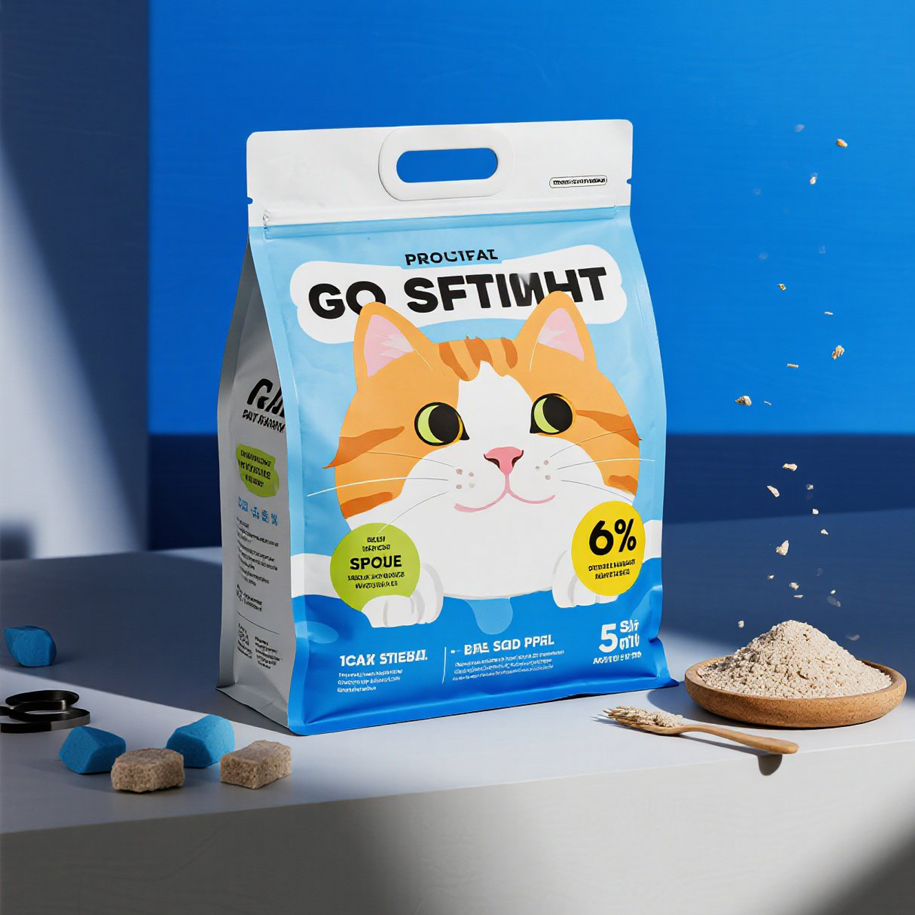 Custom Printed Dust Proof Large Eight Side Seal Pouch for Cat Litter Mylar Bag - image 5