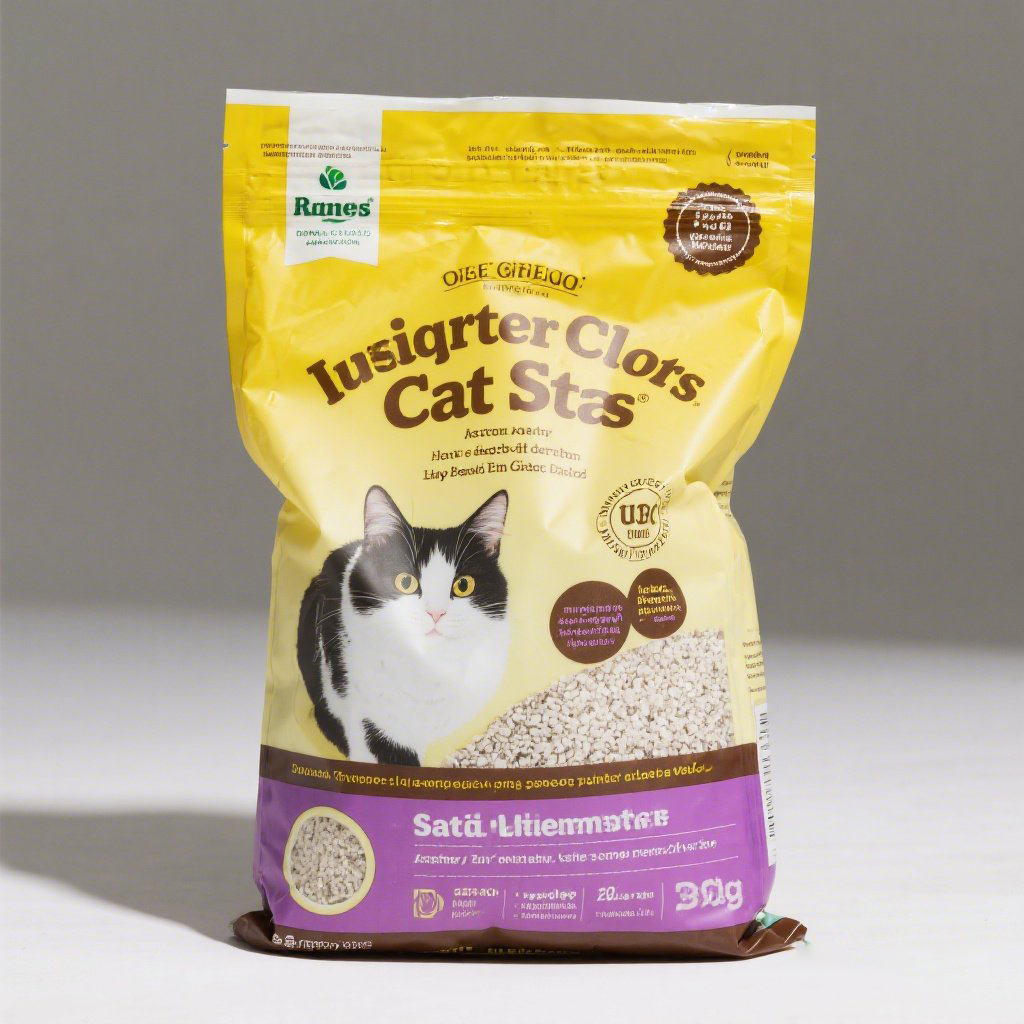 Customized Logo Printng Large Capacity Flat Pouch with Handle for Cat Litter