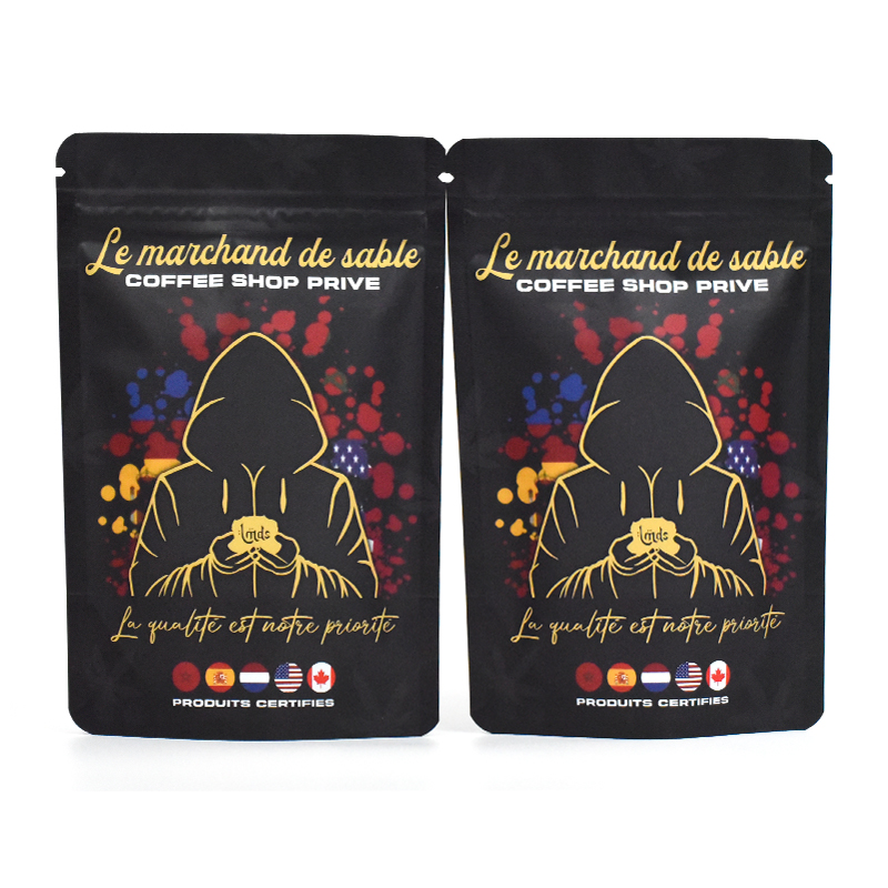 Customized Black Matte Aluminized Stand up Pouch for Hemp Product - image 2