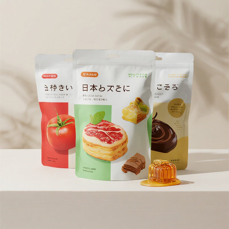 Customized Japanese Brand Stand up Ziplock Pouch for Snack Cake Mylar Bag - image 4