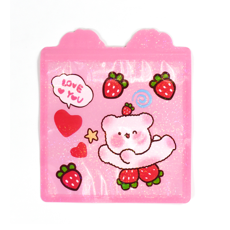 Customized Shiny Finish Special Shaped Pouch with Transparent Window for Sweet Candy - image 2
