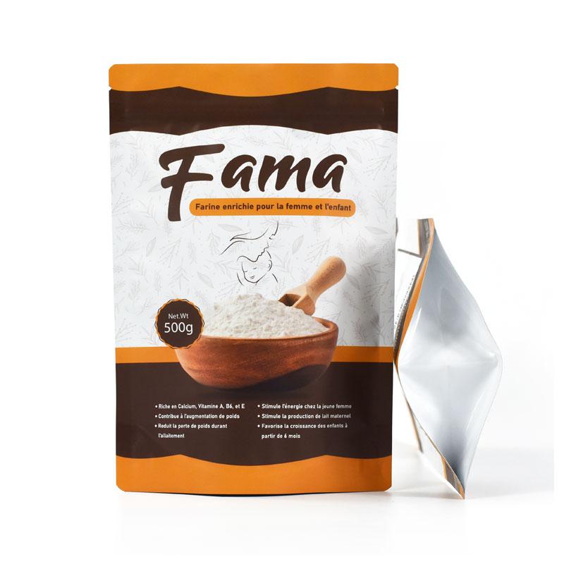 Customized Opaque Aluminum foil Stand up Pouch with Strong Sealing Zipper for 500G Flour - image 4
