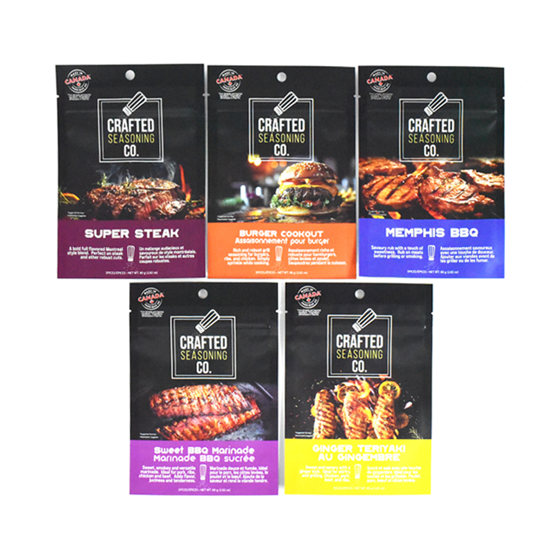 Customzied Series Heat Seal Matte Finish Three Side Sealing Bag for Seasoning Condiment