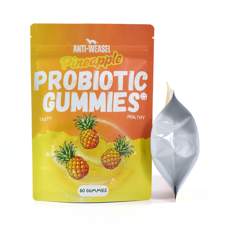 Customized Zipper Top Stand up Pouch for Pineapple Gummies Candy - image 2