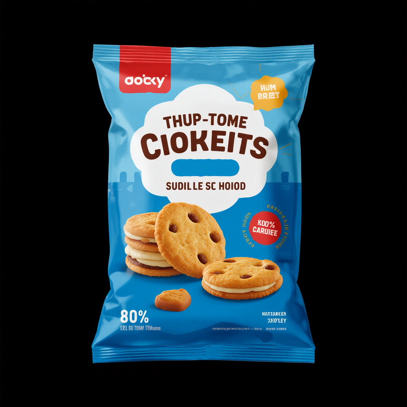 Free Sample Customized Various Color Design Back Side Seal Pouch for Cookie Snack - image 6