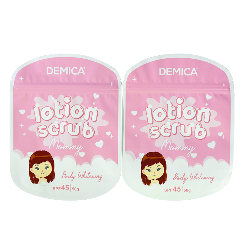 Customized Matte Finish Aluminized Die Cut Shaped Pouch for 50G Lotion Scrub - image 2