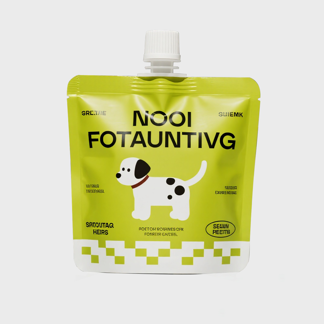 Customized Fully Colour Stand up Spout Pouch with Mouth Nozzle for Pet Treat Food