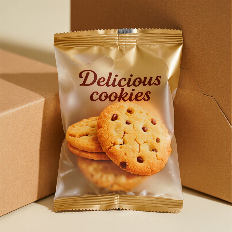 Customized Golden Glossy Finish Back Side Seal Bag for Delicious Cookies Mylar Bag - image 5