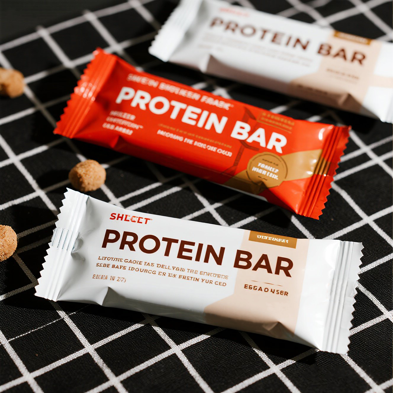 Custom Printed Matte Finish Back Side Seal Bag with Zigzag for Single Protein Bar
