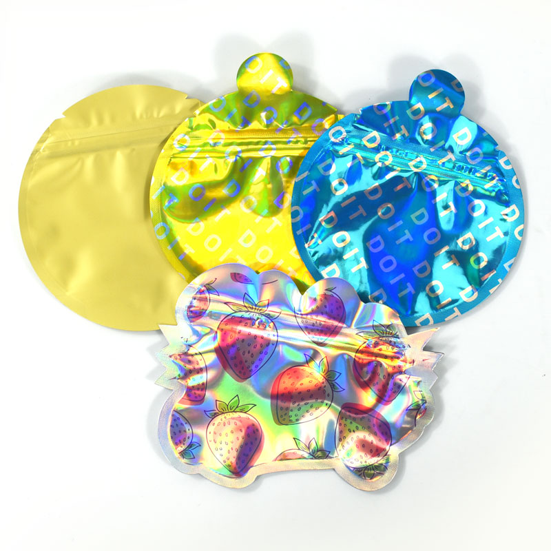 Customized Holographic Laser Die Cut Shaped Pouch with Reusable Zipper - image 6