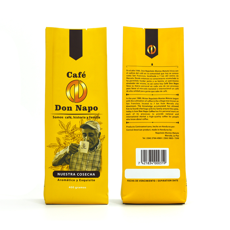 Customized Heat Seal Aluminum Foil Side Gusset Bag for 400 Grams Coffee Bean - image 2