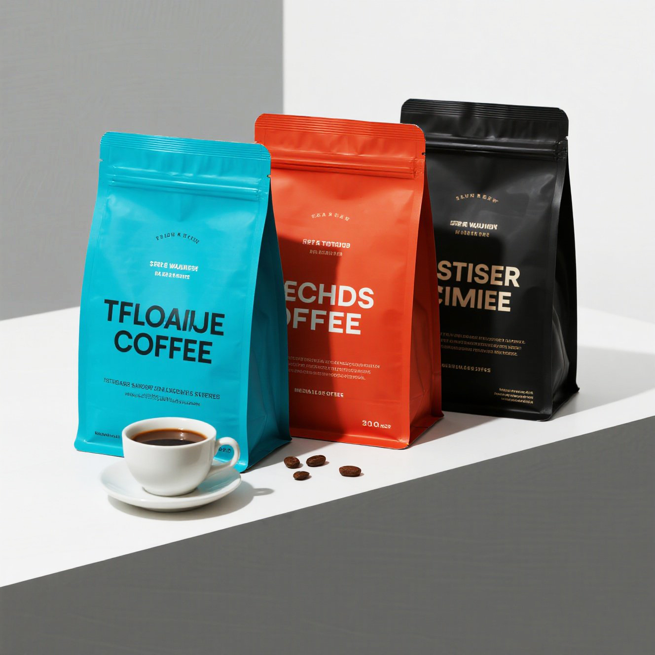 Customized High Quality Eight Side Seal Flat Bottom Pouch for Coffee Beans - image 5