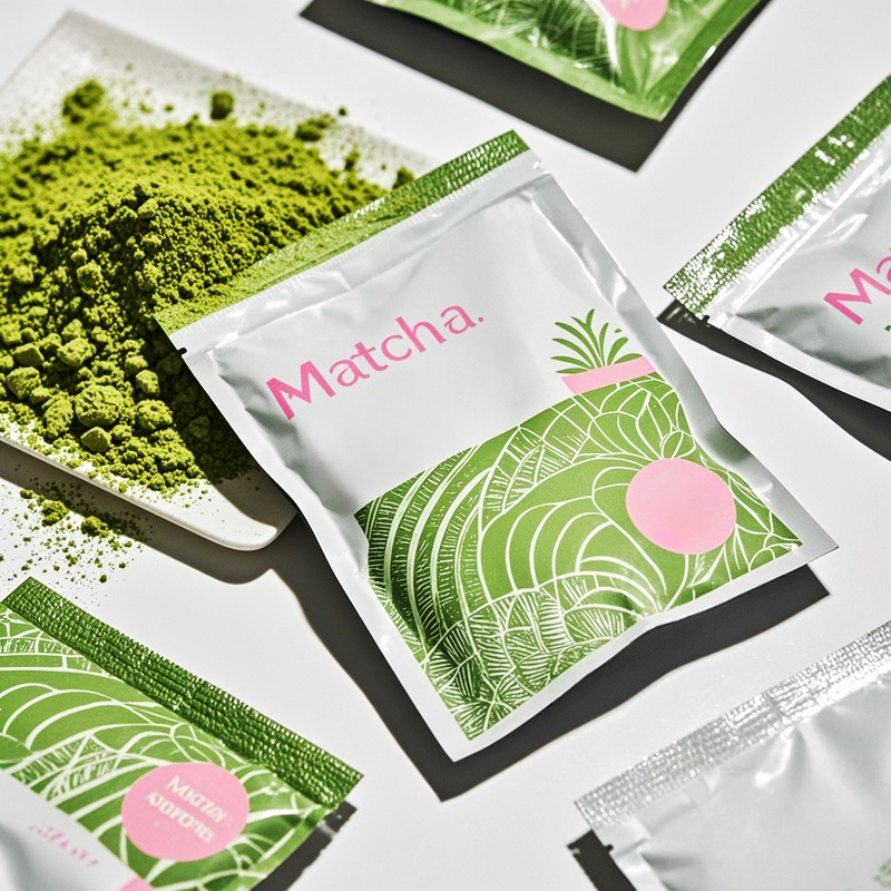 Customized Clear Printing Flat Pouch with Ziplock for Matcha Powder Mylar Bag - image 5