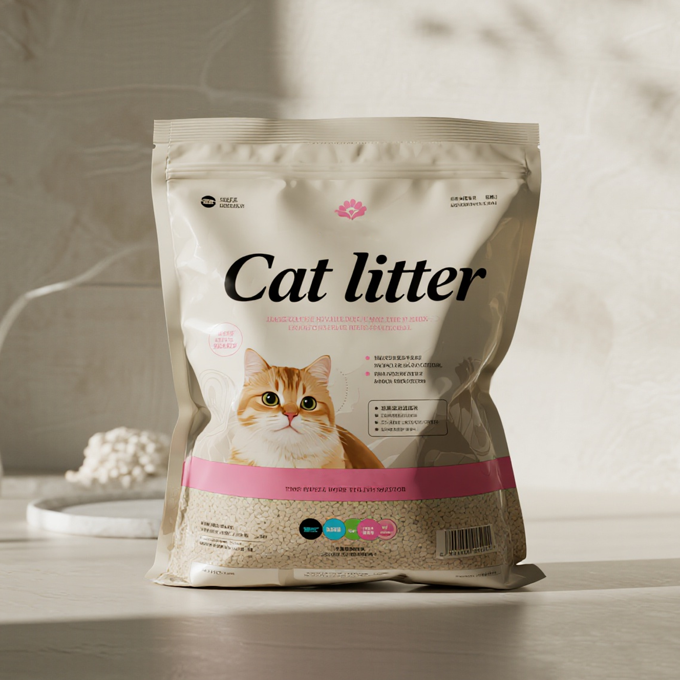 Customized Size Leakproof Large Flat Pouch with Handle Hole for Cat Litter - image 4