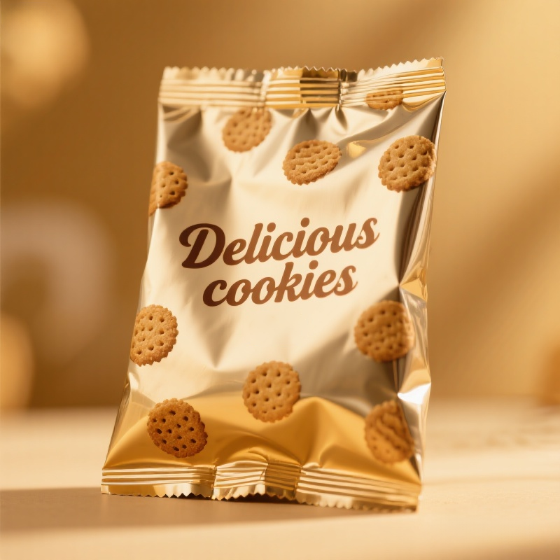 Customized Golden Glossy Finish Back Side Seal Bag for Delicious Cookies Mylar Bag - image 7