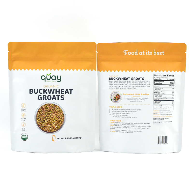 Customized Food Packaging Stand up Pouch with Plow Bottom for Buckwheat Groats - image 6