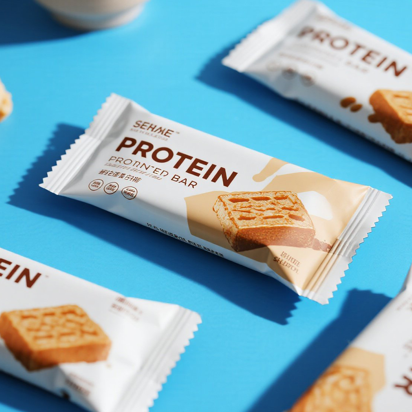 Custom Printed Matte Finish Back Side Seal Bag with Zigzag for Single Protein Bar - image 2