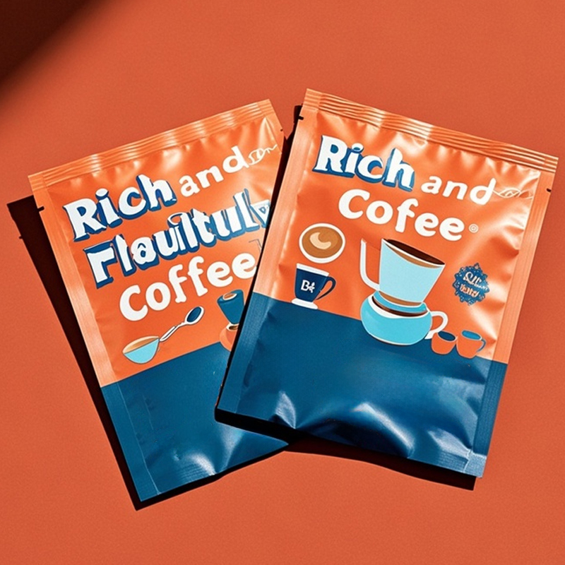Customized Colorful Printing Flat Pouch with Tear Notch for Coffee Powder