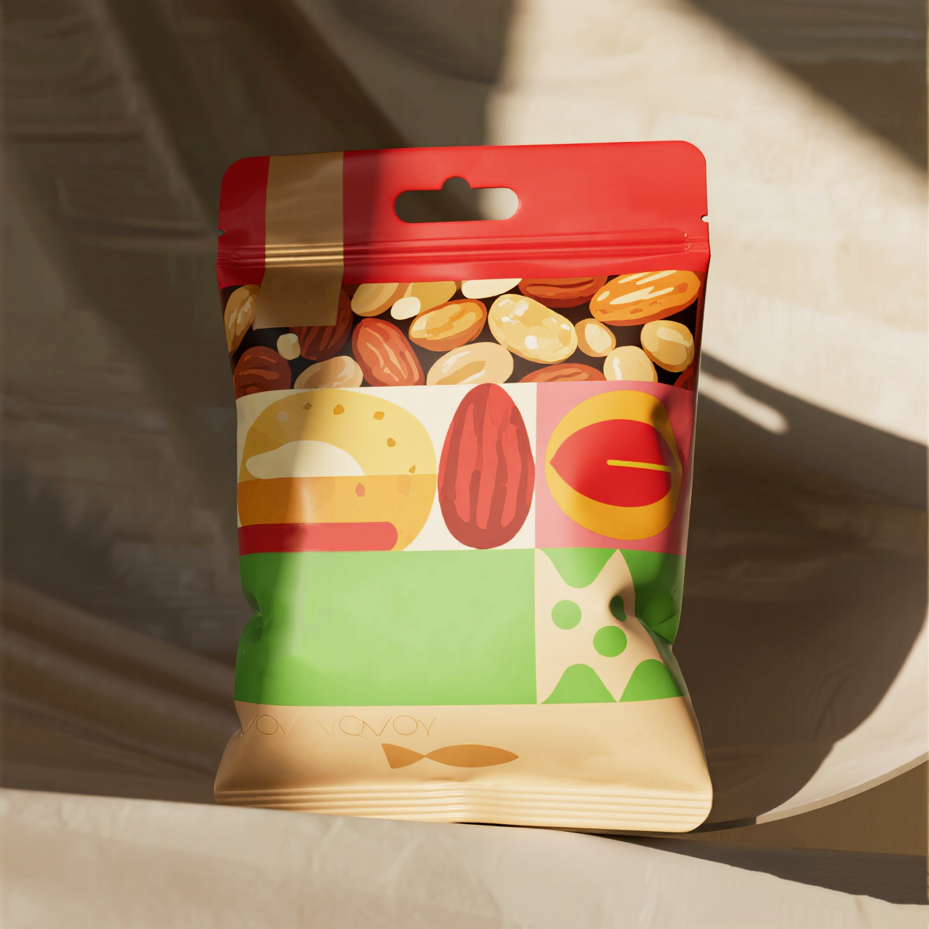 Customized Nuts Packaging Bag Flat Pouch with Euro Hole Resealable Zipper Mylar Bag - image 7