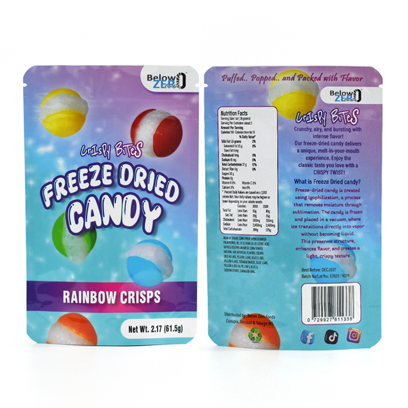 Customized Glossy Finish Small Size Stand up Pouch for Freeze Dried Candy  - image 3