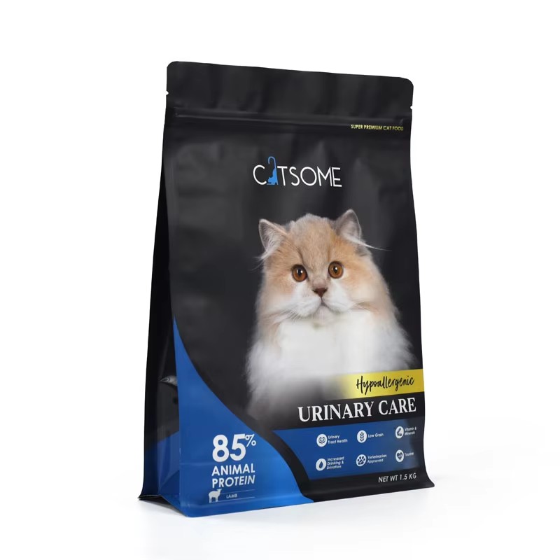Customized Side Gusset Printing Flat Bottom Pouch for 1.5KG Pet Food - image 4