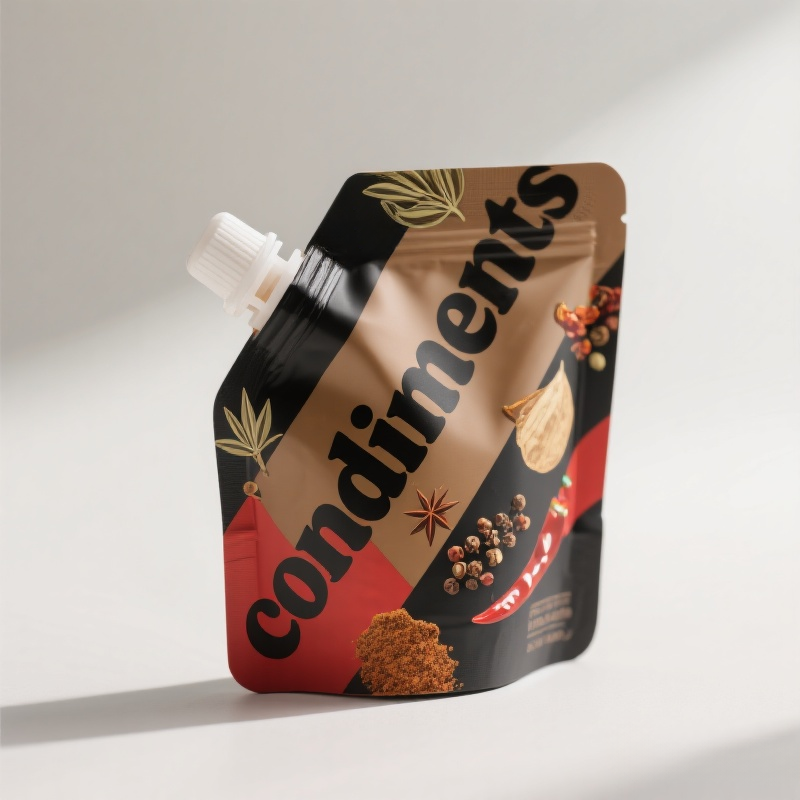 Customized Spout Pouch with Stand up Bottom for Condients&Seasonings Mylar Bag - image 3