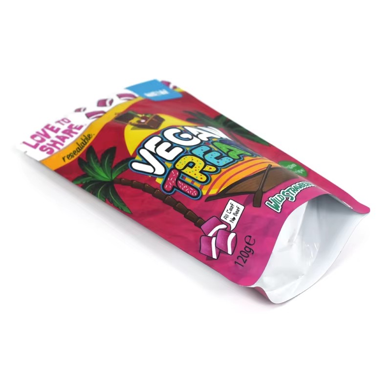 Custom Printed Resealable Stand up Pouch for 120G Vegan Treat Mylar Bag - image 4