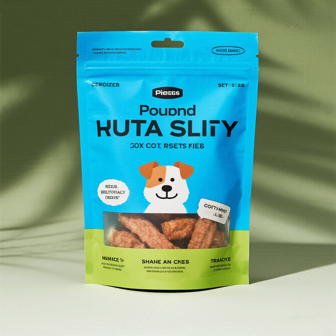 Customized Matte Finish Stand up Pouch Doypack Bag with Window for Pet Treat Pet Food
