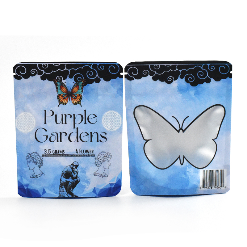 Customized Matte Finish Stand up Zipper Pouch with Shaped Window for 3.5G Hemp - image 3