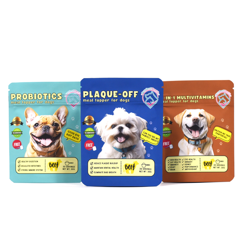 Customized Color Soft Touch Material Stand up Pouch with Double Zipper for Pet Food - image 2