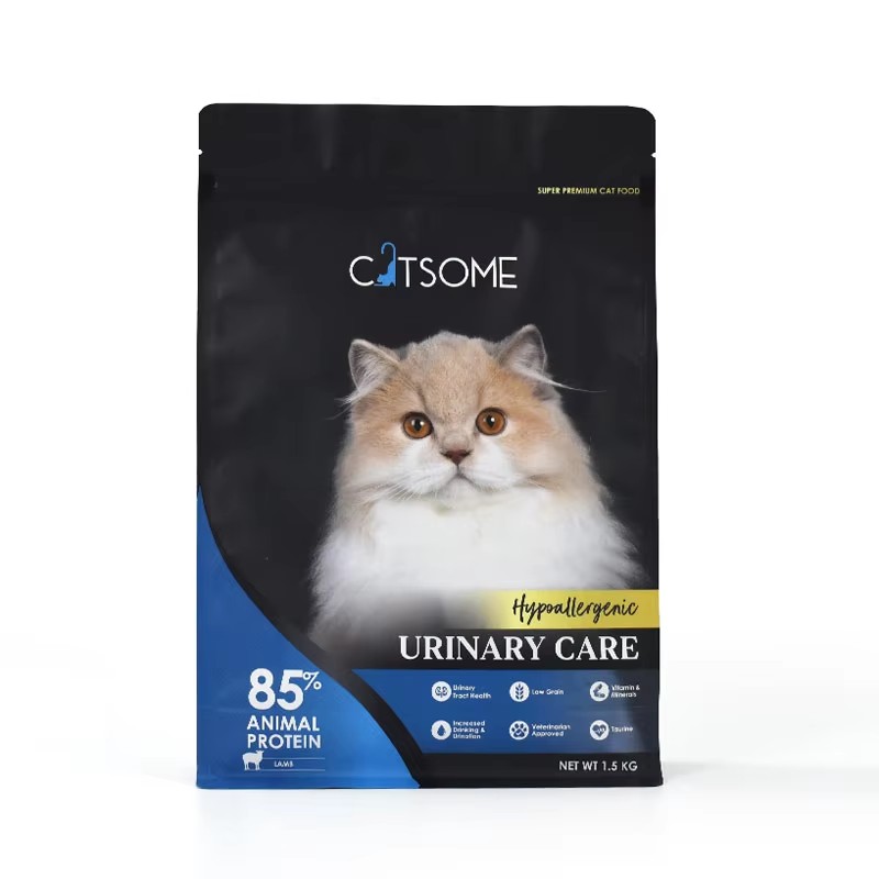 Customized Side Gusset Printing Flat Bottom Pouch for 1.5KG Pet Food