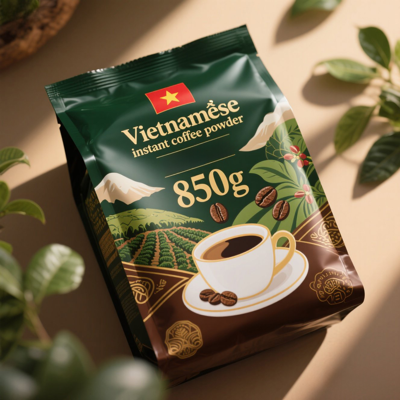 Customized Coffee Packaging Bag Zip Packing Pouch Square Bottom Bag with Easy Tear Zipper - image 5
