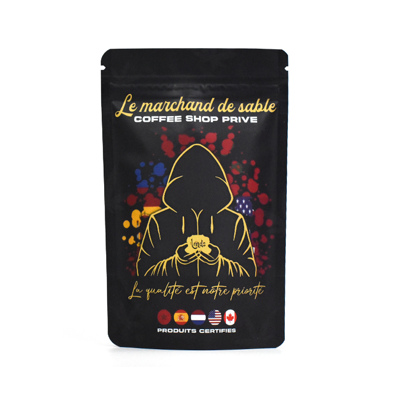 Customized Black Matte Aluminized Stand up Pouch for Hemp Product