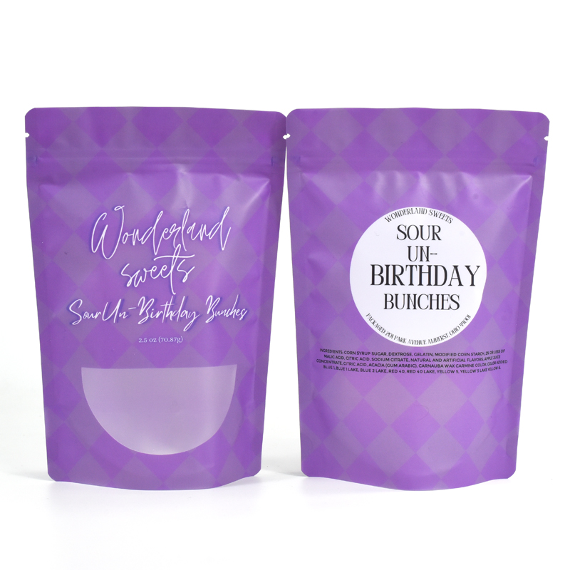 Customized Matte Finish Stand up Pouch with Clear Transparent Bottom for Sweet Candy - image 2